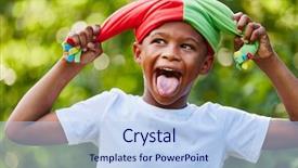  Presentation with court - Cool new presentation theme with cheeky - child as court fool having backdrop and a light blue colored foreground