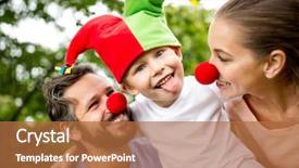  Presentation with wearing swimming goggles and cap - Cool new presentation theme with cheeky - child wearing fool cap backdrop and a  colored foreground