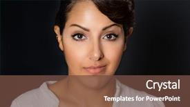  Presentation with face expression recognition - Beautiful presentation theme featuring cheeky - middle eastern woman facial expression backdrop and a tawny brown colored foreground