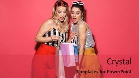  Presentation with two black women - Colorful presentation enhanced with cheeky - photo of two european women backdrop and a red colored foreground