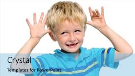  Presentation with kid chef - Presentation theme enhanced with cheeky kid making funny expressions background and a  colored foreground