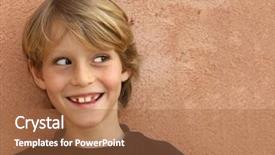  Presentation with corner - Slide set enhanced with cheeky little boy looking background and a  colored foreground