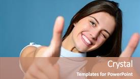  Presentation with teenager winners - PPT layouts consisting of cheer up - portrait of a beautiful confident background and a coral colored foreground