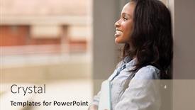  Presentation with college - Amazing PPT layouts having cheerful african american college girl looking up backdrop and a lemonade colored foreground