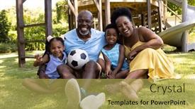  Presentation with ball sports - Slide deck consisting of cheerful-african-american-grandparents background and a yellow colored foreground