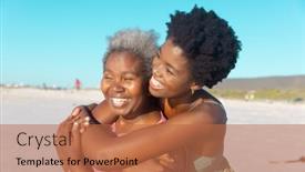  Presentation with retirement - Slides having cheerful-african-american-young-woman background and a coral colored foreground