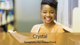  Presentation with college student money - Colorful slide deck enhanced with cheerful african college student reading backdrop and a gold colored foreground