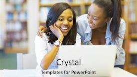  Presentation with college students - Audience pleasing slide set consisting of cheerful african college students using backdrop and a sky blue colored foreground