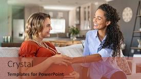  Presentation with pregnant mother - Amazing presentation theme having cheerful-african-friend-feeling-belly backdrop and a red colored foreground