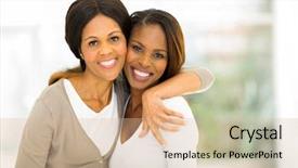  Presentation with african americans and food - Presentation theme consisting of cheerful african mother and daughter background and a lemonade colored foreground