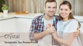  Presentation with cheerful - Amazing presentation theme having cheerful-and-amorous-young-couple backdrop and a coral colored foreground