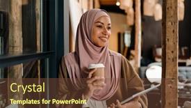  Presentation with hijab modern - Presentation having cheerful-arabian-woman-wearing-hijab background and a tawny brown colored foreground