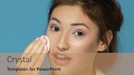  Presentation with cotton - Presentation design consisting of cheerful-attractive-teen-girl-clean background and a coral colored foreground