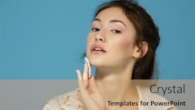  Presentation with teen girl - Beautiful theme featuring cheerful-attractive-teen-girl-clean backdrop and a coral colored foreground
