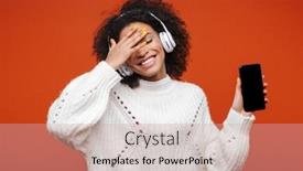  Presentation with cheerful - Audience pleasing slides consisting of cheerful-attractive-young-african-woman backdrop and a coral colored foreground