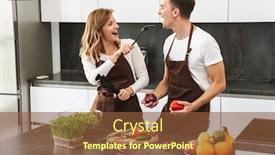  Presentation with cheerful - Amazing slides having cheerful-attractive-young-couple-wearing backdrop and a tawny brown colored foreground