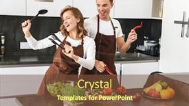  Presentation with cheerful - Theme consisting of cheerful-attractive-young-couple-wearing background and a tawny brown colored foreground