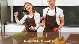  Presentation with cheerful - Beautiful theme featuring cheerful-attractive-young-couple-wearing backdrop and a tawny brown colored foreground