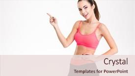  Presentation with pink black - Amazing presentation having cheerful attractive young fitness woman backdrop and a lemonade colored foreground