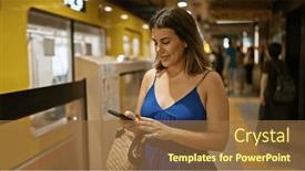  Presentation with beautiful hispanic woman - Theme featuring cheerful-beautiful-hispanic-woman and a coral colored foreground