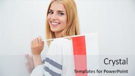  Presentation with black women beautiful woman - Colorful presentation theme enhanced with cheerful beautiful woman holding polish backdrop and a lemonade colored foreground