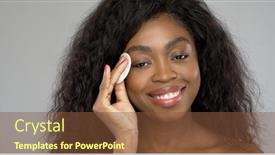  Presentation with black woman - Slide deck with cheerful-black-woman-smiling background and a tawny brown colored foreground