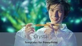  Presentation with elf - Slide set with cheerful-boy-elf-plays background and a  colored foreground