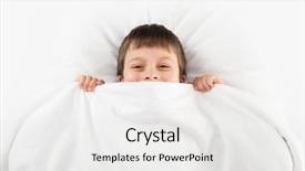  Presentation with cub boy scout oath scouts - Beautiful slide deck featuring cheerful boy in white bed backdrop and a white colored foreground