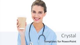  Presentation with scrubs - Audience pleasing slide deck consisting of concept of a business backdrop and a light gray colored foreground