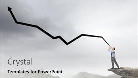  Presentation with pipe - Audience pleasing slide deck consisting of cheerful businessman playing pipe and financial growth concept backdrop and a light gray colored foreground