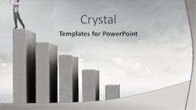  Presentation with pipe - Colorful presentation design enhanced with cheerful businessman playing pipe and financial growth concept backdrop and a light gray colored foreground