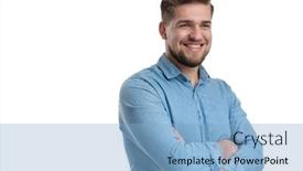  Presentation with hands holding - PPT theme having cheerful-casual-man-smiling background and a light blue colored foreground