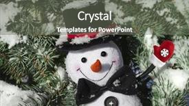  Presentation with snow tree cicular - Audience pleasing presentation theme consisting of cheerful christmas snowman in snowy backdrop and a  colored foreground