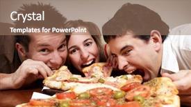  Presentation with unilever company - Beautiful theme featuring cheerful company of youth eating backdrop and a coral colored foreground