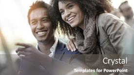  Presentation with cheerful - Slide set featuring cheerful couple on a date at bryant park nyc background and a gray colored foreground