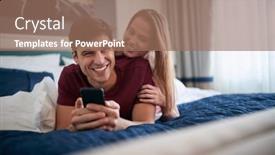  Presentation with valentine - Beautiful theme featuring cheerful-couple-spending-valentine-s backdrop and a coral colored foreground