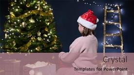  Presentation with child tree - Cool new presentation theme with cheerful-cute-child-girls-opening backdrop and a coral colored foreground
