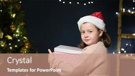  Presentation with child tree - Audience pleasing presentation theme consisting of cheerful-cute-child-girls-opening backdrop and a coral colored foreground