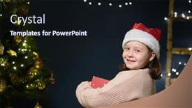  Presentation with child tree - Amazing slide set having cheerful-cute-child-girls-opening backdrop and a wine colored foreground