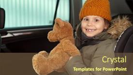  Presentation with cheerful - Theme featuring cheerful-cute-little-girl background and a tawny brown colored foreground