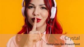  Presentation with colorful music - Amazing slide set having cheerful-cute-young-girl backdrop and a yellow colored foreground