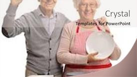  Presentation with white house - Cool new slides with cheerful-elderly-couple-doing-house backdrop and a lemonade colored foreground
