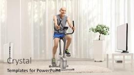  Presentation with elderly home - Amazing presentation theme having cheerful-elderly-man-in-sportswear backdrop and a soft green colored foreground