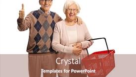  Presentation with elderly - Slide deck with cheerful-elderly-man-showing-thumb background and a tawny brown colored foreground