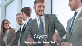  Presentation with employers - Slide deck featuring cheerful employers working in office background and a dark gray colored foreground