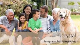  Presentation with extended family - Cool new theme with cheerful extended family sitting backdrop and a soft green colored foreground
