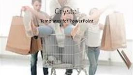  Presentation with family shopping - Theme consisting of cheerful family goes shopping in a hypermarket background and a sky blue colored foreground