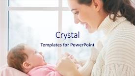  Presentation with happy baby - Colorful slide deck enhanced with cheerful family mother and baby backdrop and a sky blue colored foreground