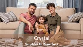  Presentation with black family - Cool new PPT theme with cheerful-family-of-young-affectionate backdrop and a coral colored foreground