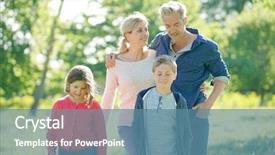  Presentation with family day - Amazing presentation theme having cheerful family walking in park on sunny day backdrop and a teal colored foreground